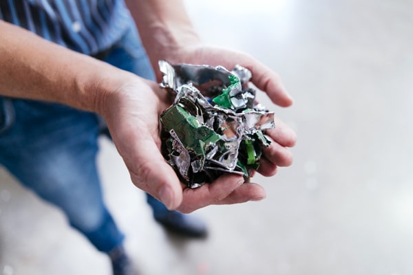 Rückstände einer Festplattenvernichtung